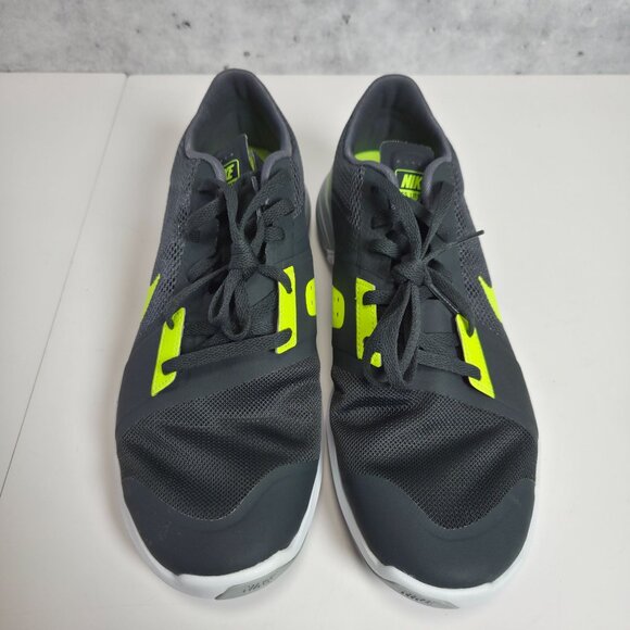 Nike FS Lite Trainer 3 Mens Training Shoes Size 9.5 Gray/Volt Mesh Lightweight - Picture 5 of 9